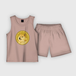 Детская пижама с шортами хлопок Иронизирующая монета с Доге
