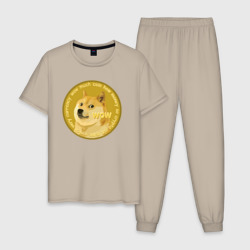 Мужская пижама хлопок Иронизирующая монета с Доге
