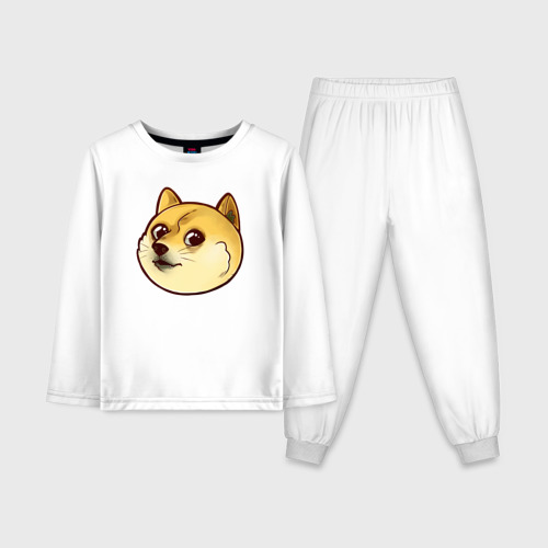 Детская пижама с лонгсливом хлопок Маленький щеночек Доге, цвет белый