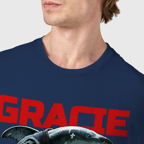 Мужская футболка хлопок Gracie Jiu-Jitsu, цвет темно-синий - фото 6