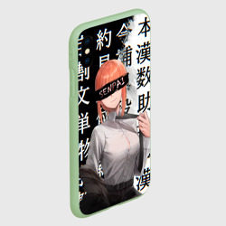 Чехол для iPhone XS Max матовый Макима Chainsaw Man Иероглифы - фото 2