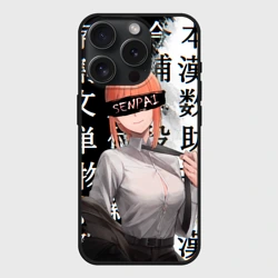 Чехол силиконовый для Apple iPhone 15 Pro матовый Макима Chainsaw Man Иероглифы