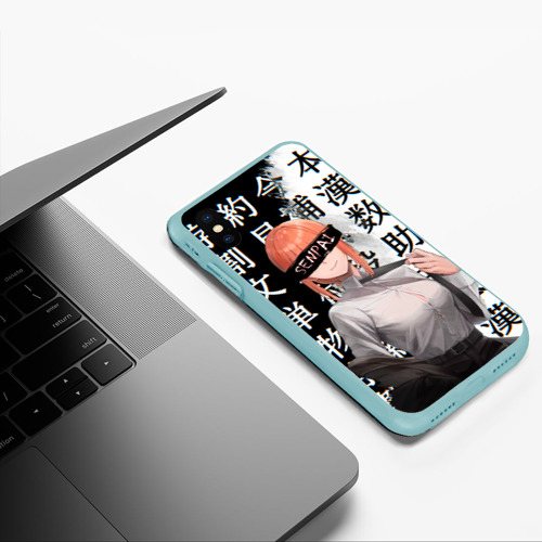 Чехол для iPhone XS Max матовый с принтом Макима Chainsaw Man Иероглифы, фото #5