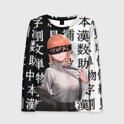 Женский лонгслив 3D Макима Chainsaw Man Иероглифы