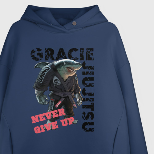 Женское худи Oversize хлопок Gracie JJ "I dont play" BK, цвет темно-синий - фото 3