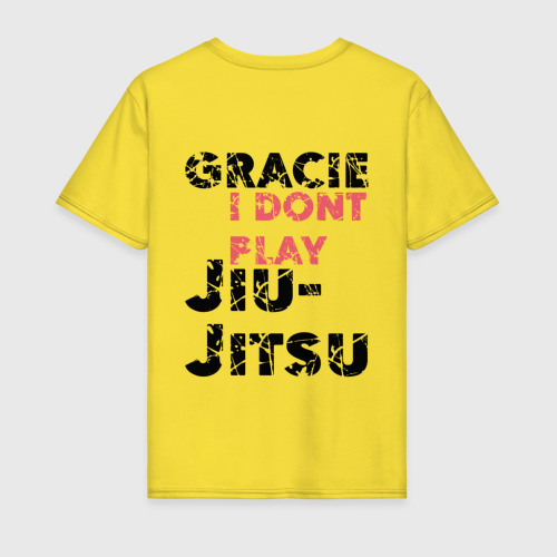 Мужская футболка хлопок Gracie JJ "I dont play" BK, цвет желтый - фото 2