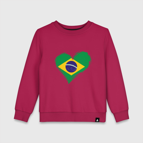 Детский свитшот хлопок с принтом Сердце - Бразилия, вид спереди #2