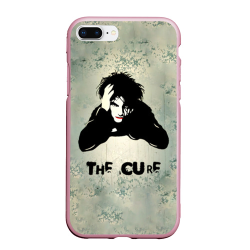 Чехол для iPhone 7Plus/8 Plus матовый Роберт Смит - The Cure, цвет розовый