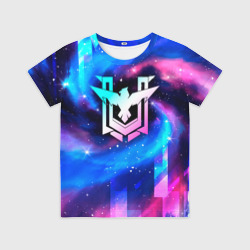 Детская футболка 3D Free Fire неоновый космос