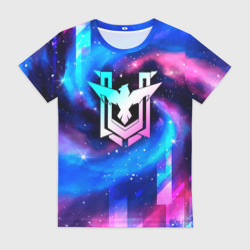 Женская футболка 3D Free Fire неоновый космос