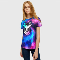 Женская футболка 3D Free Fire неоновый космос - фото 2