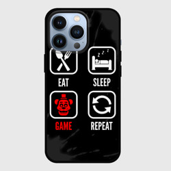 Чехол для iPhone 13 Pro Eat, sleep, FNAF, repeat