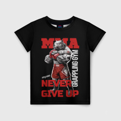 Детская футболка 3D MMA "never give Up" BK