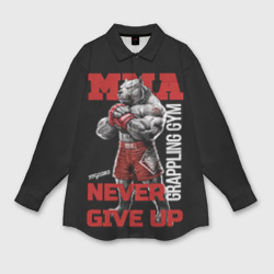 Мужская рубашка oversize 3D MMA "never give Up" BK