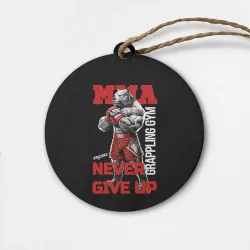 Деревянная игрушка круг MMA "never give Up" BK