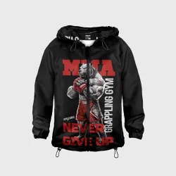 Детская ветровка 3D MMA "never give Up" BK
