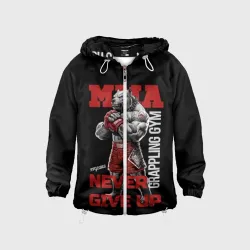 Детская ветровка 3D MMA "never give Up" BK
