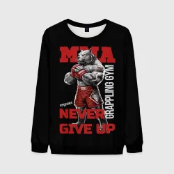 Мужской свитшот 3D MMA "never give Up" BK