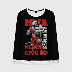 Мужской свитшот 3D MMA "never give Up" BK