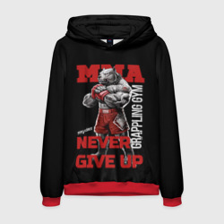 Мужская толстовка 3D MMA "never give Up" BK