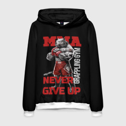 Мужская толстовка 3D MMA "never give Up" BK