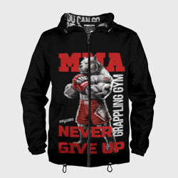 Мужская ветровка 3D MMA "never give Up" BK