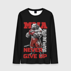 Мужской лонгслив 3D MMA "never give Up" BK