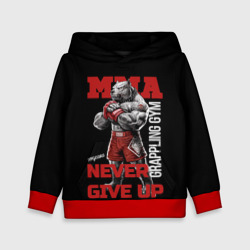 Детская толстовка 3D MMA "never give Up" BK