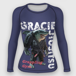 Женский рашгард 3D Gracie BJJ blue