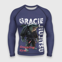 Мужской рашгард 3D Gracie BJJ blue