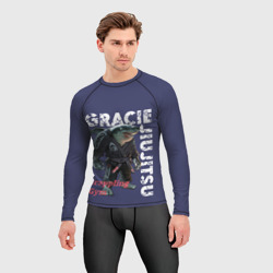 Мужской рашгард 3D Gracie BJJ blue - фото 2