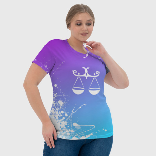 Женская футболка 3D весы - неон, цвет 3D печать - фото 6