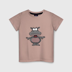 Детская футболка хлопок Маленький счастливый бегемот