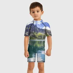 Детский купальный костюм 3D Прозрачное горное озеро - фото 2