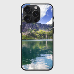 Чехол силиконовый для Apple iPhone 15 Pro матовый Прозрачное горное озеро