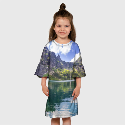 Детское платье 3D Прозрачное горное озеро, цвет 3D печать - фото 4