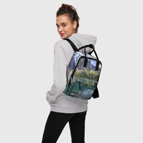 Женский рюкзак 3D Прозрачное горное озеро - фото 3