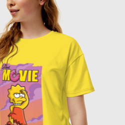 Женская футболка хлопок Oversize Lisa Simpson смотрит в даль - movie - фото 2