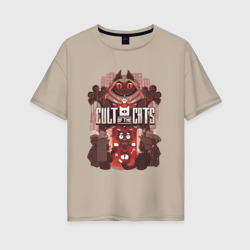 Женская футболка хлопок Oversize Cult Of The Cats