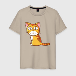 Мужская футболка хлопок Удивленный рыжий котик