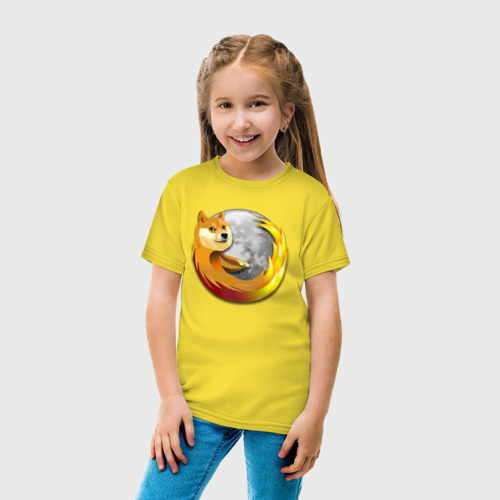 Детская футболка хлопок Пёсик Доге охватывает планету, цвет желтый - фото 5