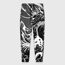 Мужские брюки 3D Черно-белые волны