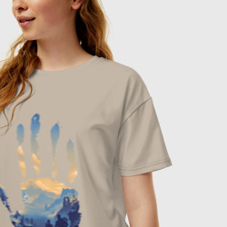 Женская футболка хлопок Oversize Отпечаток ладони Кратоса - фото 2