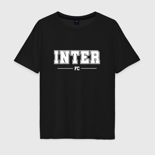 Мужская футболка хлопок Oversize с принтом Inter football club классика, вид спереди #2
