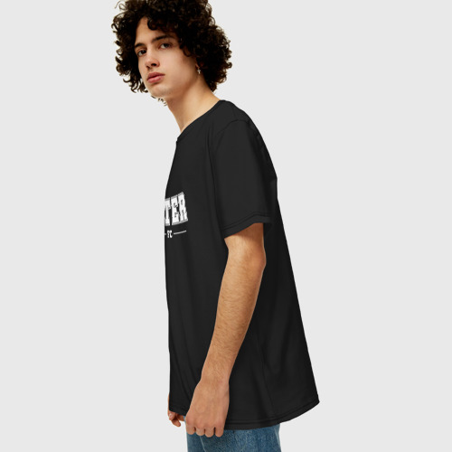 Мужская футболка хлопок Oversize с принтом Inter football club классика, вид сбоку #3