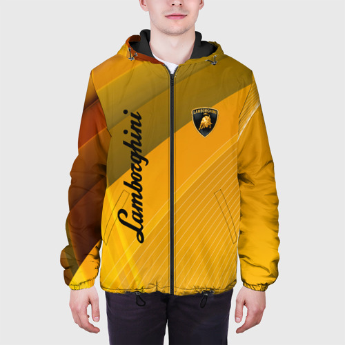Мужская куртка 3D с принтом Lamborghini - абстракция, вид сбоку #3