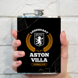 Фляга Лого Aston Villa и надпись legendary football club на темном фоне - фото 2