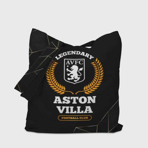 Шоппер 3D Лого Aston Villa и надпись legendary football club на темном фоне - фото 4