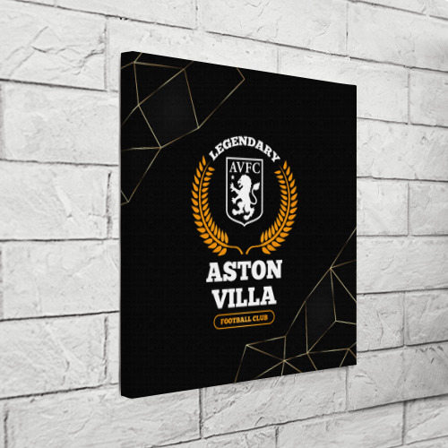Холст квадратный Лого Aston Villa и надпись legendary football club на темном фоне, цвет 3D печать - фото 3
