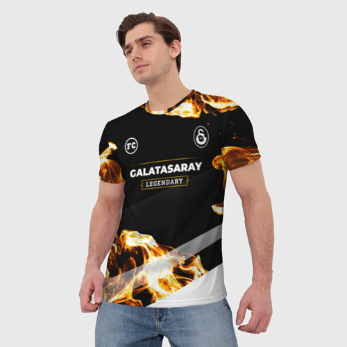 Мужская футболка 3D Galatasaray legendary sport fire, цвет 3D печать - фото 3